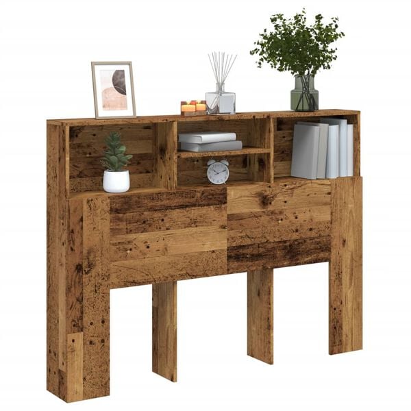 vidaXL Ντουλάπι κεφαλάρι Παλιό ξύλο 140x19x103,5 cm