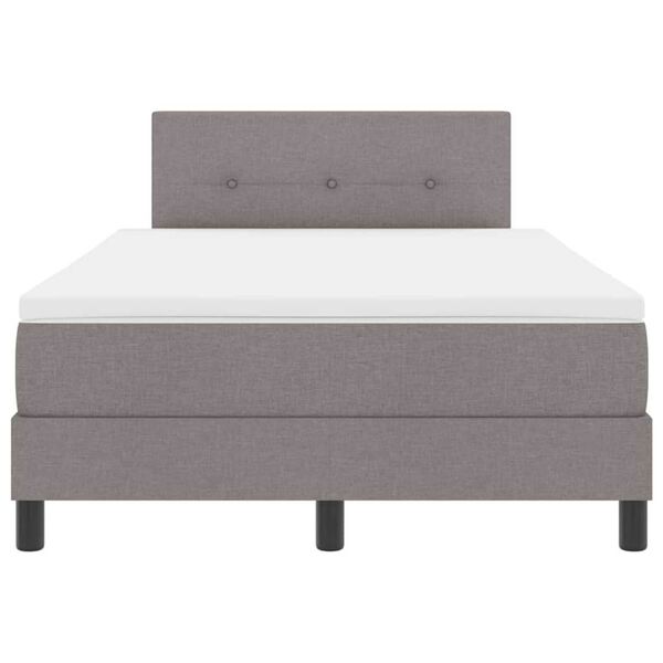 vidaXL Κρεβάτι box spring με στρώμα Taupe 120 x 200 cm ύφασμα
