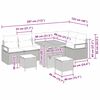 vidaXL Σετ Καναπέ Κήπου με μαξιλάρι 9 pcs Γκρι Πολυ ράταν