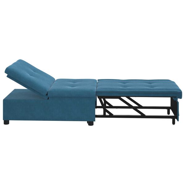 vidaXL Καναπές Κρεβάτι 3-in-1 Pull-Out Σχεδιασμός Μπλε Βελούδο