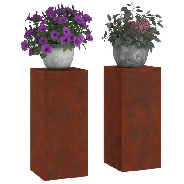 vidaXL &Beta;ά&sigma;&eta; &phi;&upsilon;&tau;ώ&nu; 2 pcs &Sigma;&kappa; rusty 24 x 24 x 55 &epsilon;&kappa;.