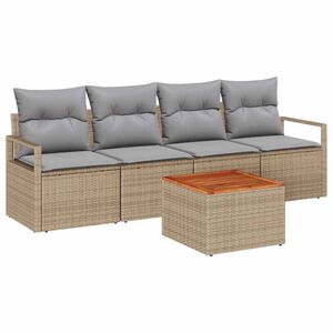 vidaXL &Sigma;&epsilon;&tau; &Kappa;&alpha;&nu;&alpha;&pi;έ &Kappa;ή&pi;&omicron;&upsilon; &mu;&epsilon; &mu;&alpha;&xi;&iota;&lambda;ά&rho;&iota; 5 pcs &Mu;&pi;&epsilon;&zeta; &sigma;&upsilon;&nu;&theta;&epsilon;&tau;&iota;&kappa;ό &rho;&alpha;&tau;ά&nu;