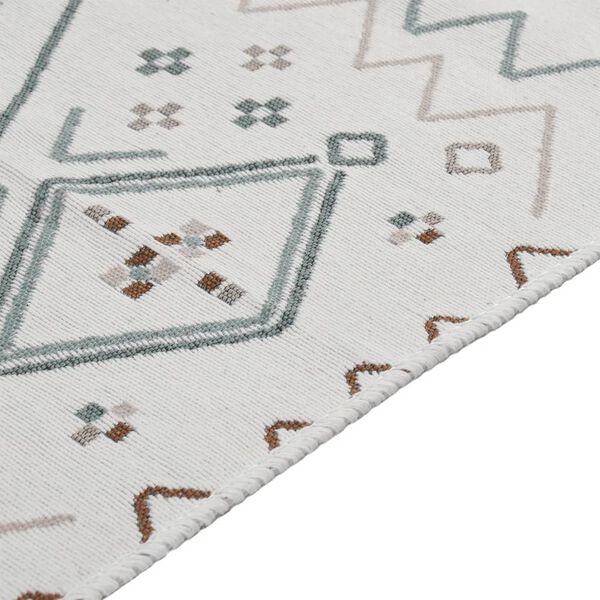 340108 vidaXL Χαλί Μπεζ και Μπλε 120x180 εκ. Βαμβακερό