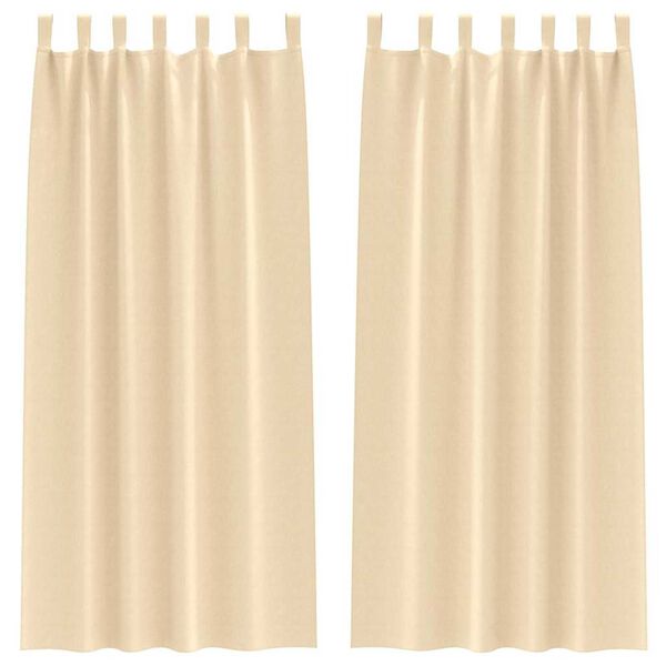 vidaXL Κουρτίνες με κουρτίνες 2 pcs Κρεμ Πολυεστέρας