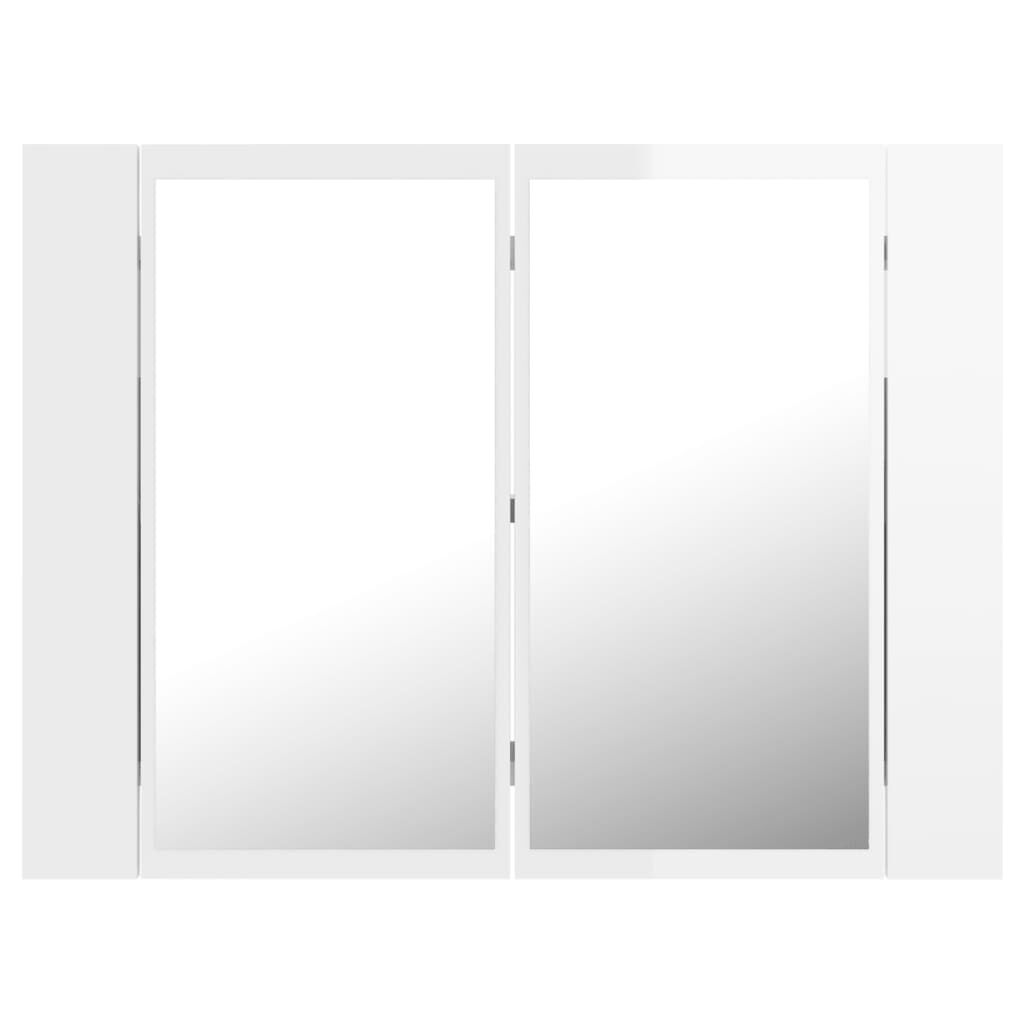 vidaXL Καθρέφτης Μπάνιου με LED Γυαλιστερό Λευκό 60x12x45 εκ.Ακρυλικός