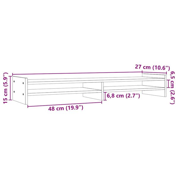 vidaXL Βάση Οθόνης Καφέ 100 x 27 x 15 εκ. από Μασίφ Ξύλο Πεύκου