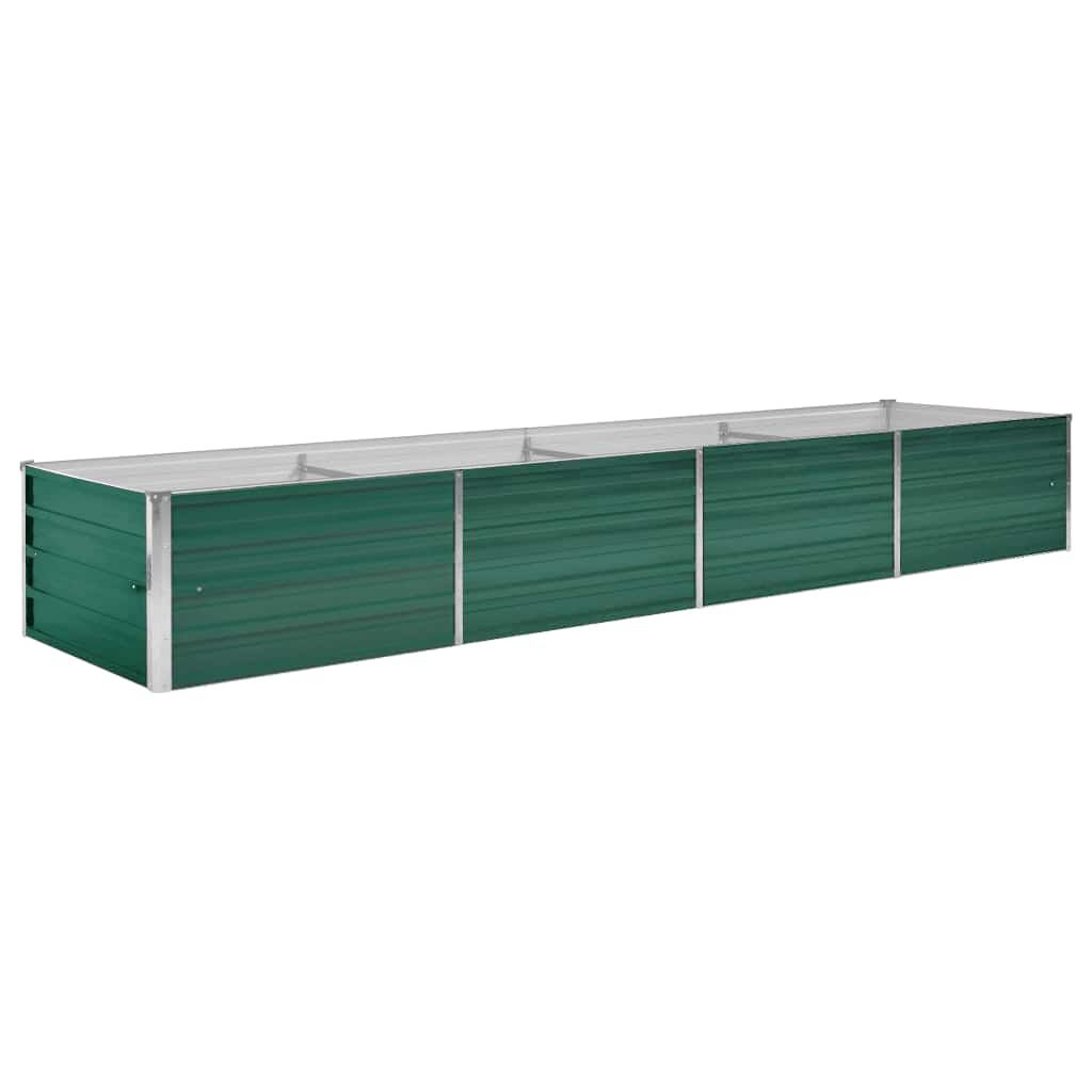 vidaXL Ζαρντινιέρα Υπερυψωμένη Πράσινη 320x80x45 εκ. Γαλβαν. Χάλυβας
