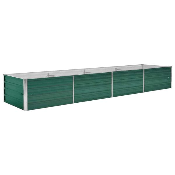 vidaXL Ζαρντινιέρα Υπερυψωμένη Πράσινη 320x80x45 εκ. Γαλβαν. Χάλυβας