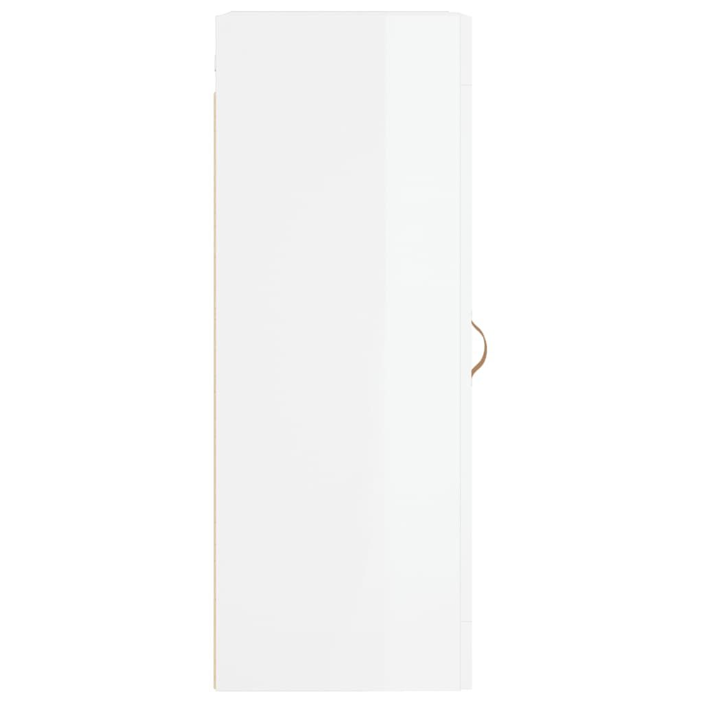 vidaXL Ντουλάπι Τοίχου Γυαλιστερό Λευκό 34,5 x 34 x 90 εκ. Επεξ. Ξύλο