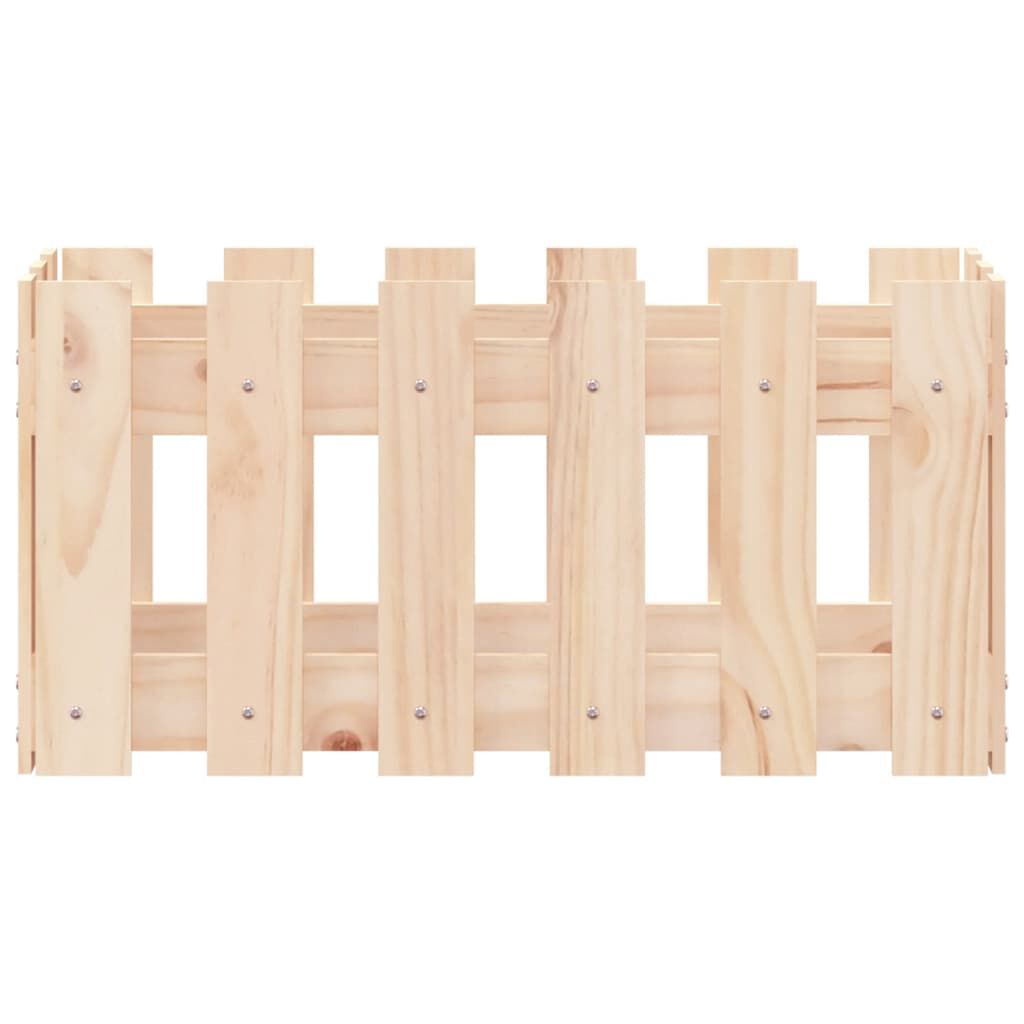 vidaXL Ζαρντινιέρα με Σχέδιο Φράχτη 60 x 30 x 30 εκ. Μασίφ Ξύλο Πεύκου