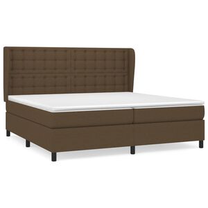 vidaXL Κρεβάτι Boxspring με Στρώμα Σκούρο Καφέ 200x200 εκ. Υφασμάτινο