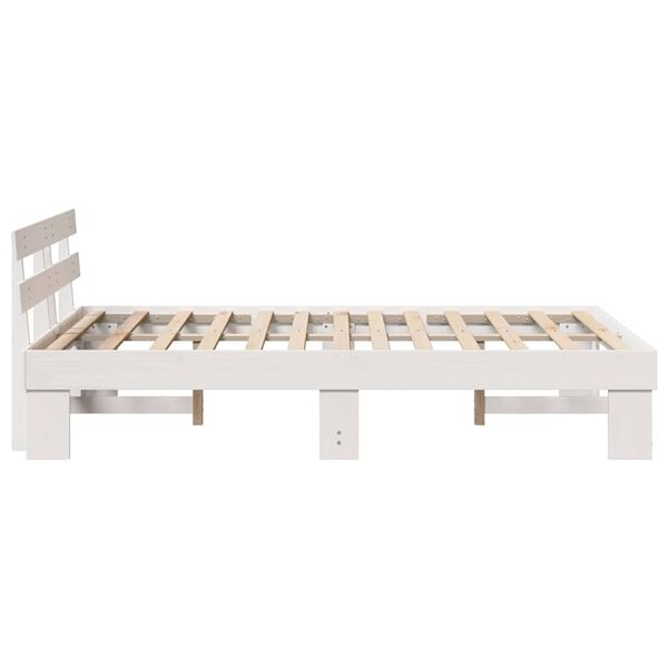 vidaXL Σκελετός Κρεβατιού Λευκό 120 x 200 cm Μασίφ ξύλο πεύκου