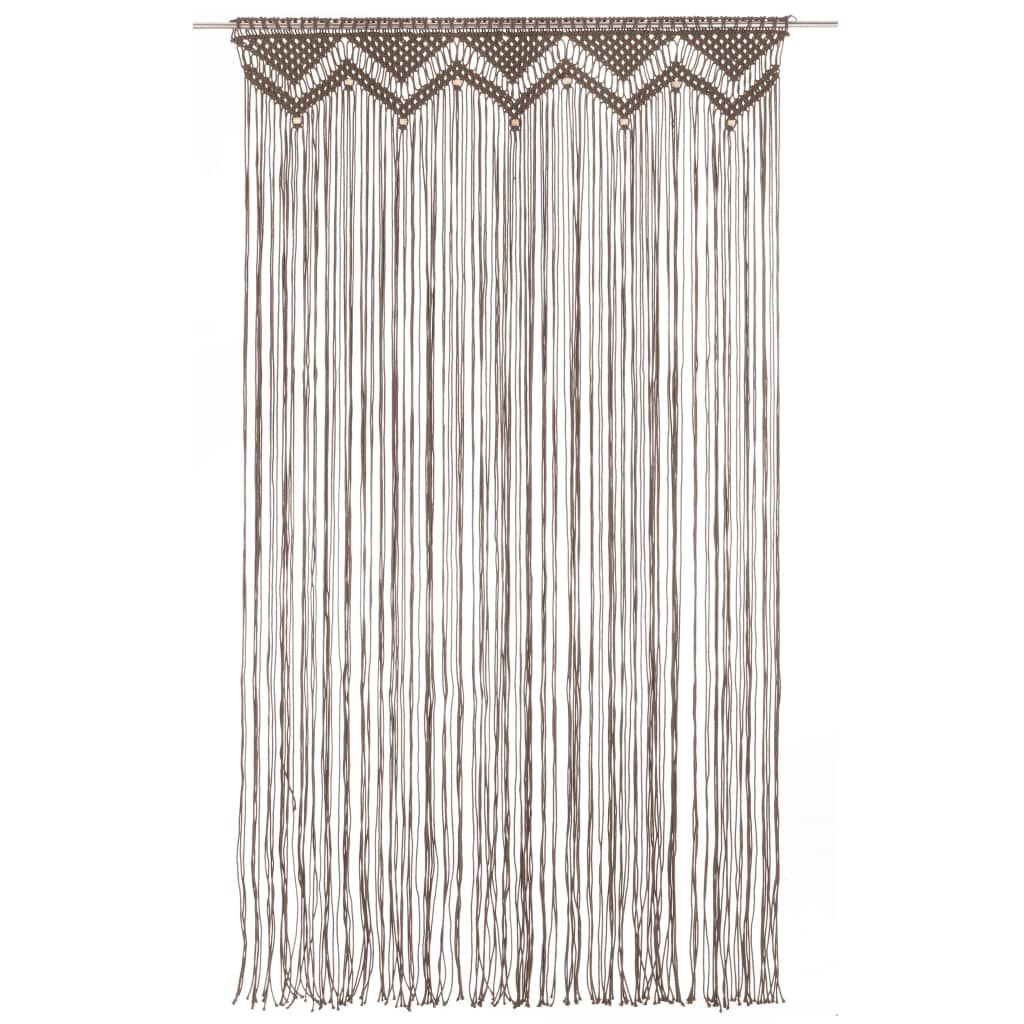 vidaXL Κουρτίνα Μακραμέ Taupe 140 x 240 εκ. Βαμβακερή
