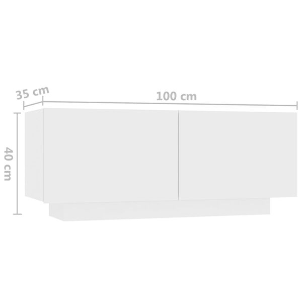 vidaXL Έπιπλο Τηλεόρασης με LED Λευκό 260 x 35 x 40 εκ.