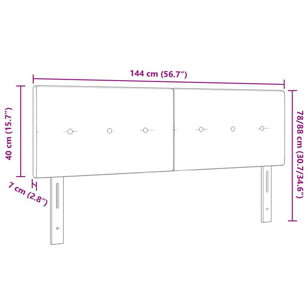 vidaXL Κεφαλάρι με κεφαλάρι Μαύρο 140 cm ύφασμα