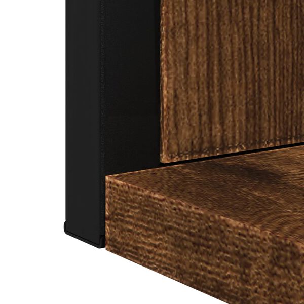 vidaXL Καθρέφτης Μπάνιου με Ράφι Καπνιστή Δρυς 50x12x60εκ. Επεξ. Ξύλο
