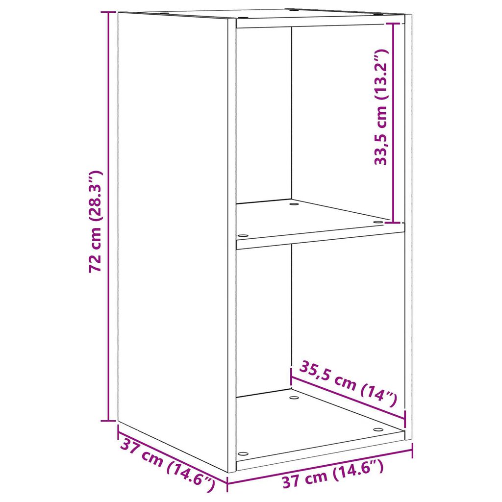 vidaXL Τηλεοπτική Κάβα Τοίχου 4 pcs artisan δρυς 37 x 37 x 72 εκ
