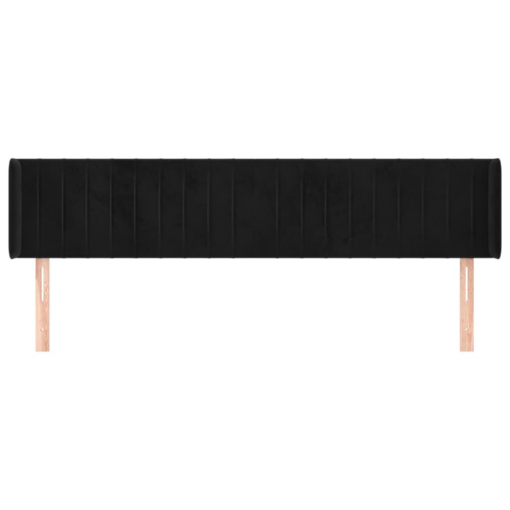 vidaXL Κεφαλάρι με Πτερύγια Μαύρο 163x16x78/88 εκ. Βελούδινο