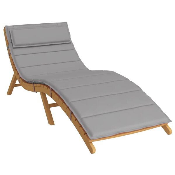 vidaXL Μαξιλάρι Ξαπλώστρας Γκρι 180x60x4 εκ. από Ύφασμα Oxford