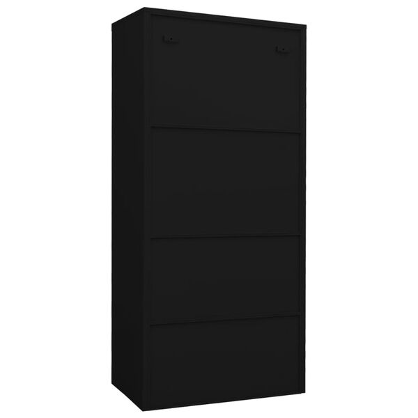 vidaXL Ντουλάπα Μαύρη 80 x 50 x 180 εκ. Ατσάλινη