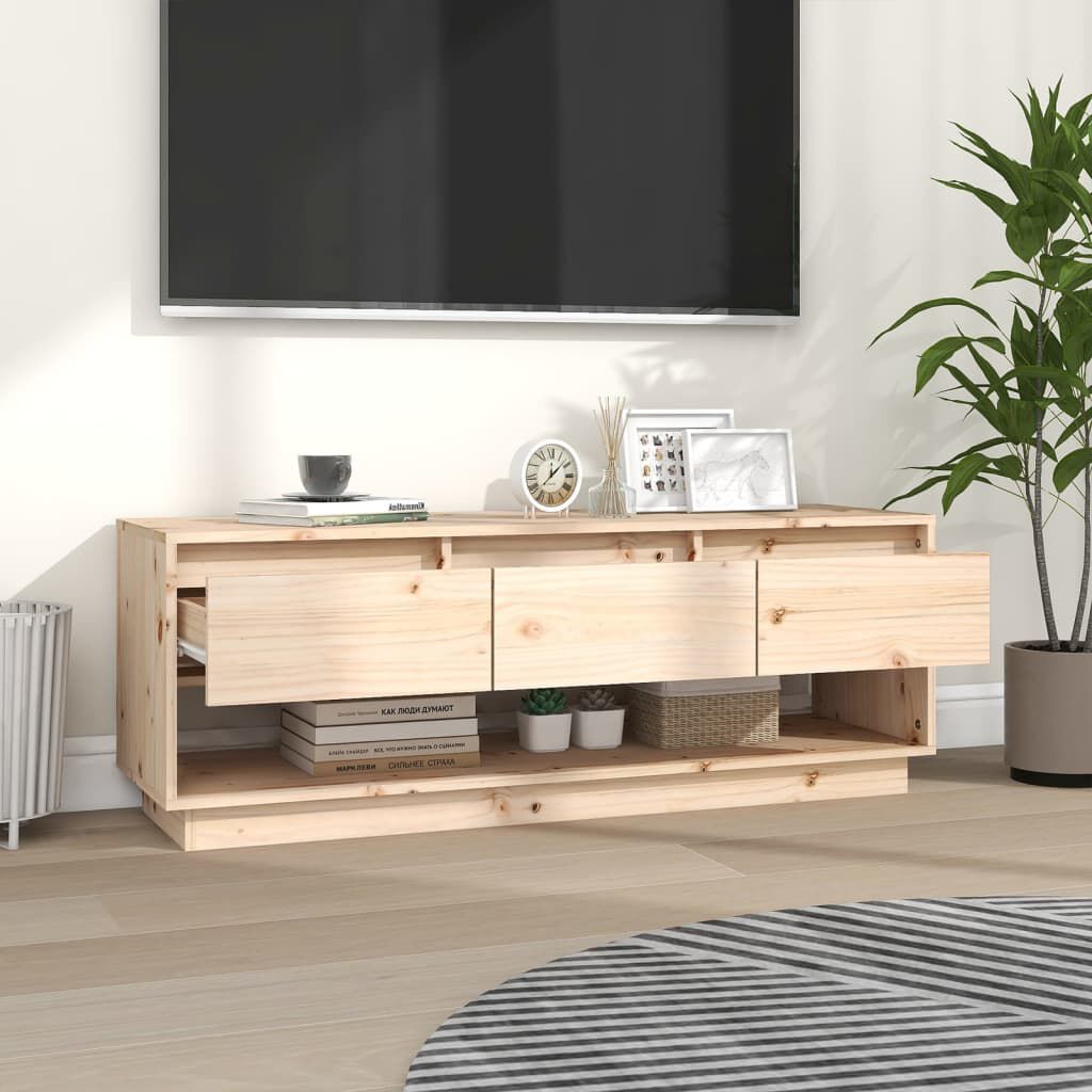 vidaXL Έπιπλο Τηλεόρασης 110,5 x 34 x 40 εκ. από Μασίφ Ξύλο Πεύκου