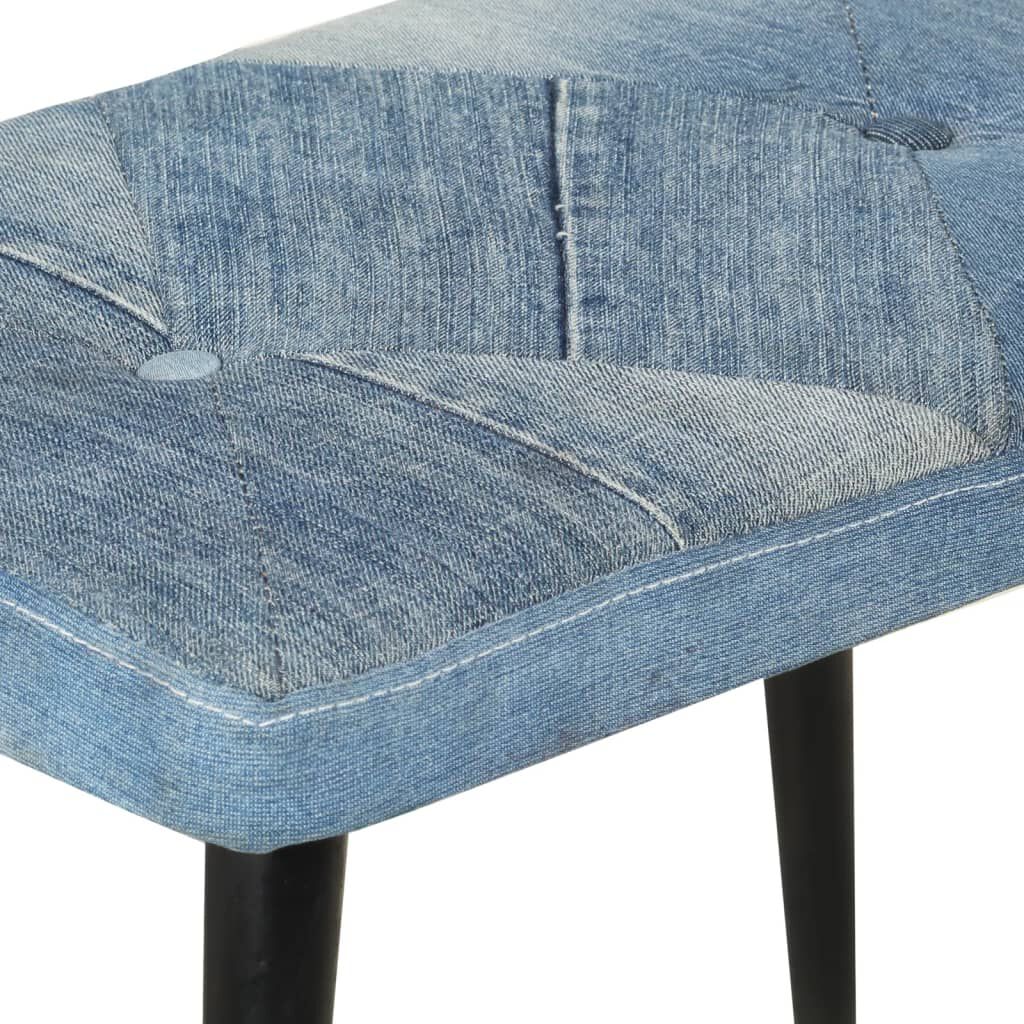 vidaXL Πολυθρόνα Μπλε Denim Patchwork από Καραβόπανο με Υποπόδιο