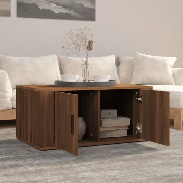 vidaXL Τραπεζάκι Σαλονιού Καφέ Δρυς 80x50x36 εκ. Επεξεργασμ. Ξύλο