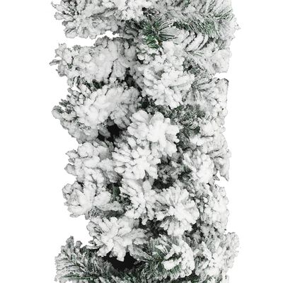 vidaXL Γιρλάντα Χριστουγεννιάτικη Χιονισμένη Πράσινη 10 μ. από PVC