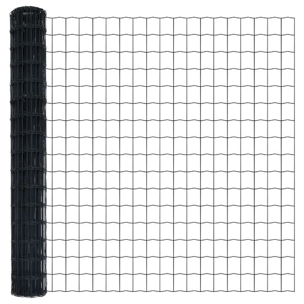 vidaXL Φράχτης Εuro Γκρι 1.6 x 10 m Σίδηρος με επικάλυψη PVC