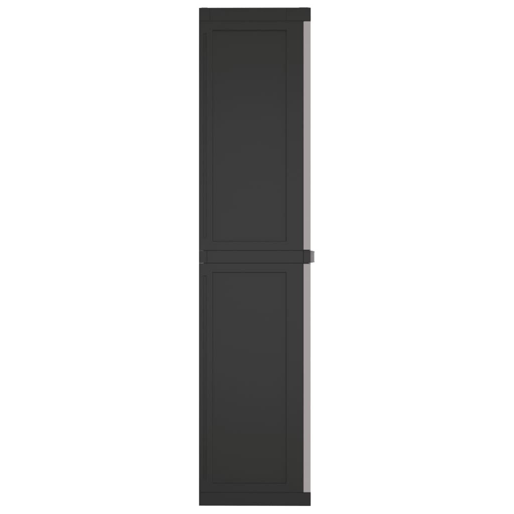 vidaXL Ντουλάπι Αποθ. Εξ. Χώρου Γκρι/Μαύρο 65x37x165εκ. Πολυπροπυλένιο