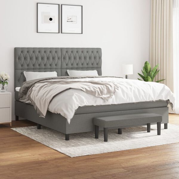 vidaXL &Kappa;&rho;&epsilon;&beta;ά&tau;&iota; Boxspring &mu;&epsilon; &Sigma;&tau;&rho;ώ&mu;&alpha; &Sigma;&kappa;&omicron;ύ&rho;&omicron; &Gamma;&kappa;&rho;&iota; 180x200 &epsilon;&kappa; &Upsilon;&phi;&alpha;&sigma;&mu;ά&tau;&iota;&nu;