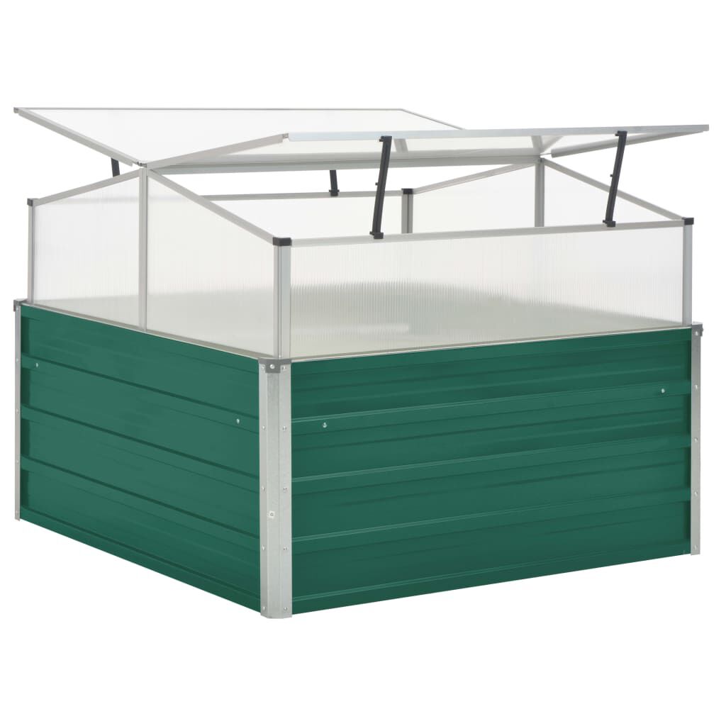 vidaXL Θερμοκήπιο Σπορείο Πράσινο 100x100x77 εκ. Γαλβανισμένος Χάλυβας