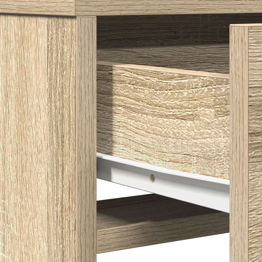 vidaXL Καθρέφτης με φώτα LED σε χρώμα Sonoma Oak 50x41x135 εκ.