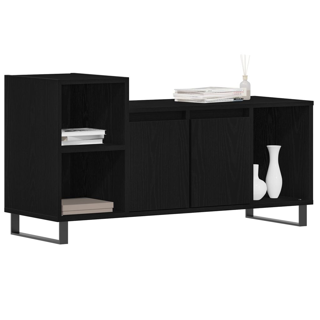 vidaXL Κάσκα Τηλεόρασης Μαύρο Δρυς 100x35x55 εκ. Επεξεργασμένο Ξύλο