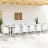 vidaXL Τραπέζι Κήπου Λευκό 400 x 100 x 73 εκ. συνθετικό ρατάν