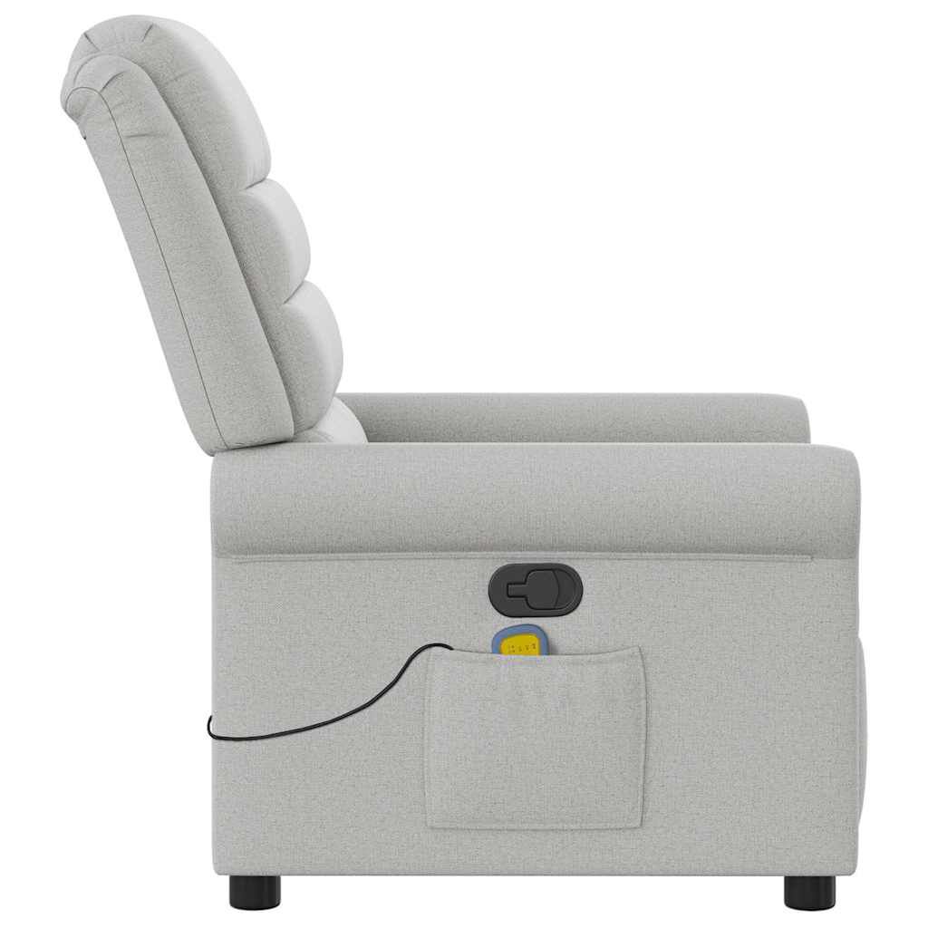 vidaXL καρέκλα ανάκλισης μασάζ Cloud Grey Fabric