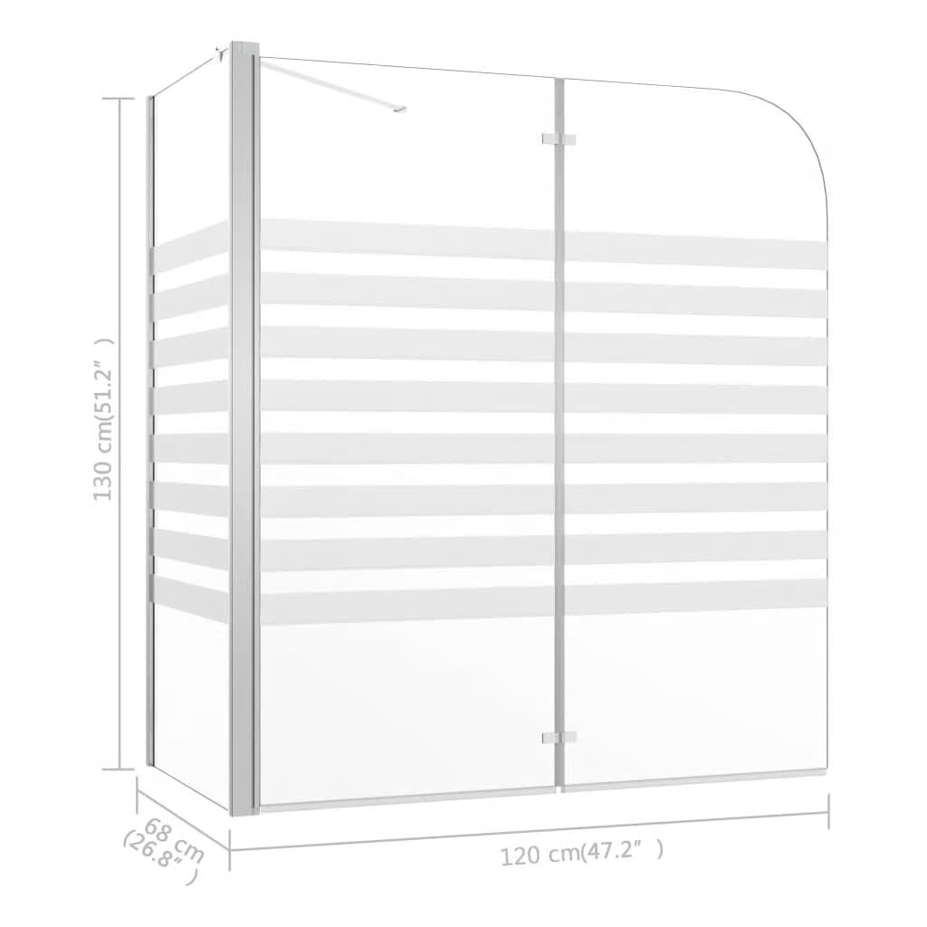 vidaXL Καμπίνα Μπανιέρας 120x68x130 εκ. Ψημένο Γυαλί Ριγέ