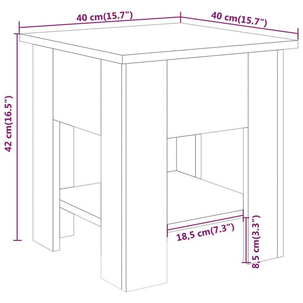 vidaXL Τραπεζάκι Σαλονιού Λευκό 40 x 40 x 42 εκ. από Συνθετικό Ξύλο