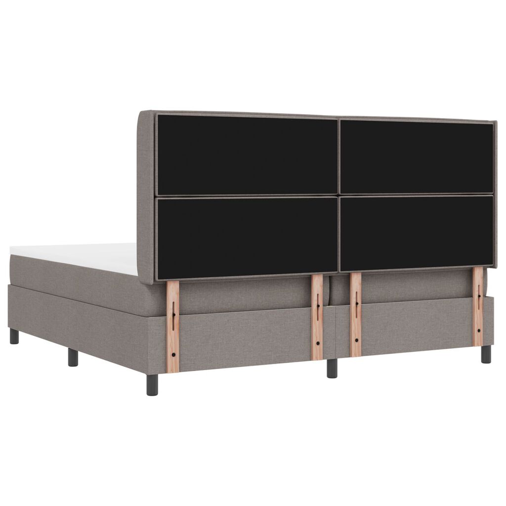 κρεβάτι Box Spring με στρώμα & LED Taupe 200x200 εκ. Υφασμάτινο