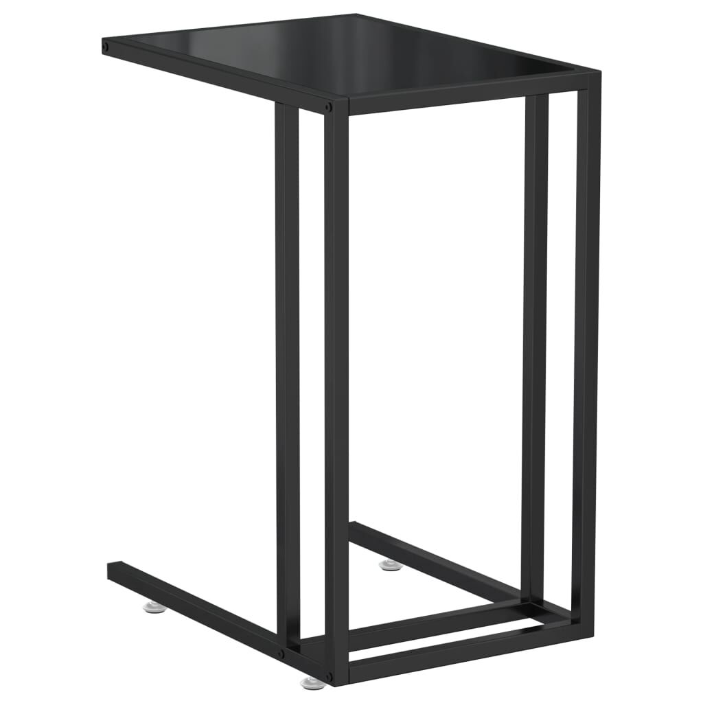 vidaXL Τραπέζι Υπολογιστή Βοηθητικό Μαύρο 50x35x65 εκ. Ψημένο Γυαλί
