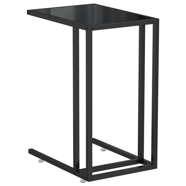 vidaXL Τραπέζι Υπολογιστή Βοηθητικό Μαύρο 50x35x65 εκ. Ψημένο Γυαλί