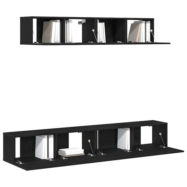 vidaXL Σετ επίπλου τηλεόρασης 4 pcs Μαύρη δρυς 100 x 30 x 30 cm