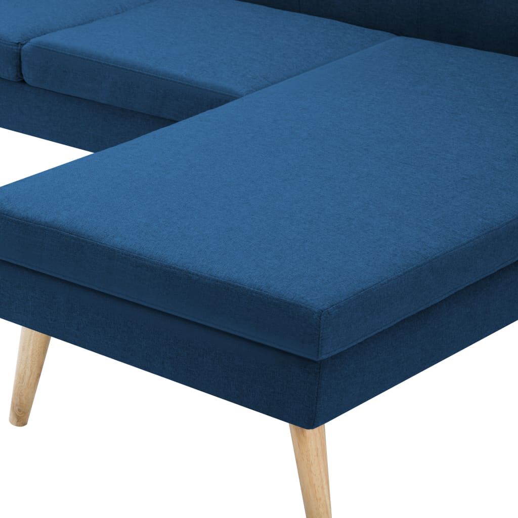 vidaXL Καναπές Γωνιακός Μπλε 186 x 136 x 79 εκ. Υφασμάτινος