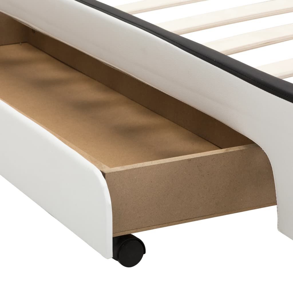 vidaXL Πλαίσιο Κρεβατιού με LED Λευκό 140x200 εκ. από Συνθετικό Δέρμα