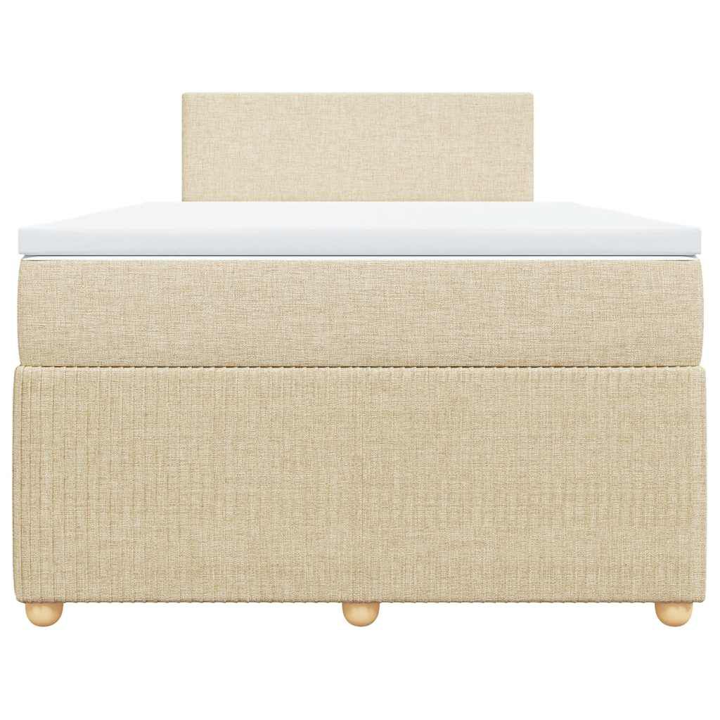 vidaXL Κρεβάτι Boxspring με Στρώμα Κρεμ 120x190 εκ. Υφασμάτινο