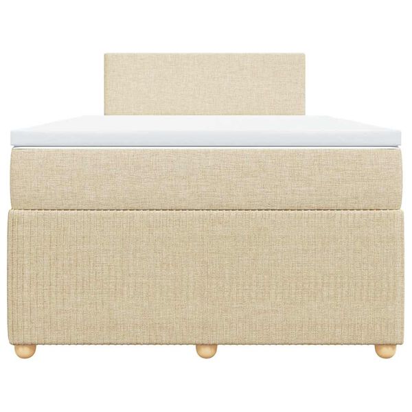 vidaXL Κρεβάτι Boxspring με Στρώμα Κρεμ 120x190 εκ. Υφασμάτινο