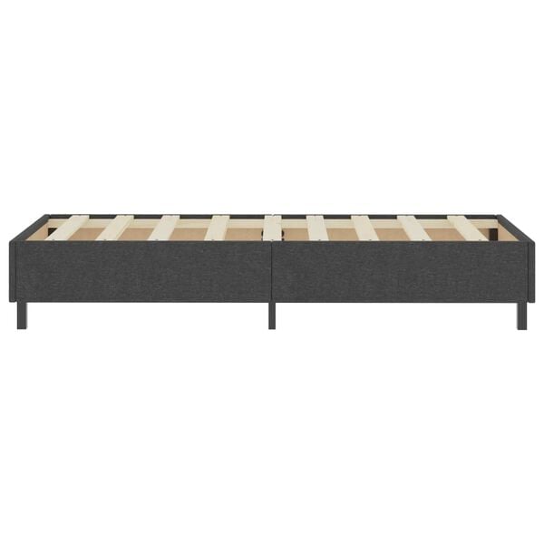 vidaXL Κρεβάτι Boxspring Σκούρο Γκρι 90 x 200 εκ. Υφασμάτινο