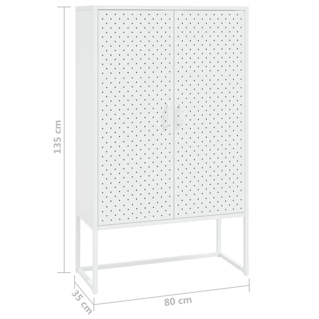 vidaXL Ντουλάπι Λευκό 80 x 35 x 135 εκ. από Ατσάλι