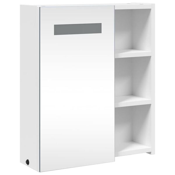 vidaXL Καθρέφτης Μπάνιου με Ντουλάπι & LED Λευκό 45 x 13 x 52 εκ.