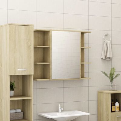 vidaXL Σετ Επίπλων Μπάνιου 3 Τεμαχίων Sonoma Δρυς από Μοριοσανίδα